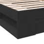 Cama con cajón madera de ingeniería negra 90x200 cm de vidaXL, Camas y somieres - Ref: Foro24-3280798, Precio: 134,88 €, Desc...