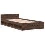 Cama con cajón madera de ingeniería marrón roble 90x200 cm de vidaXL, Camas y somieres - Ref: Foro24-3280803, Precio: 134,76 ...