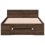 Cama con cajón madera de ingeniería marrón roble 90x200 cm de vidaXL, Camas y somieres - Ref: Foro24-3280803, Precio: 134,76 ...