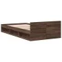 Cama con cajón madera de ingeniería marrón roble 90x200 cm de vidaXL, Camas y somieres - Ref: Foro24-3280803, Precio: 134,76 ...
