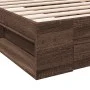 Cama con cajón madera de ingeniería marrón roble 90x200 cm de vidaXL, Camas y somieres - Ref: Foro24-3280803, Precio: 134,76 ...