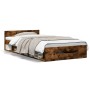 Cama con cajón madera de ingeniería roble ahumado 90x200 cm de vidaXL, Camas y somieres - Ref: Foro24-3280801, Precio: 133,18...