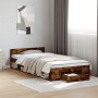 Cama con cajón madera de ingeniería roble ahumado 90x200 cm de vidaXL, Camas y somieres - Ref: Foro24-3280801, Precio: 133,18...