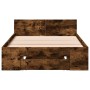 Cama con cajón madera de ingeniería roble ahumado 90x200 cm de vidaXL, Camas y somieres - Ref: Foro24-3280801, Precio: 133,18...