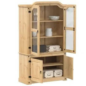 Corona solid pine wood display cabinet 103.5x42x180 cm by vidaXL, Sideboards - Ref: Foro24-4002777, Price: 342,08 €, Discount: %
