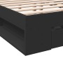 Cama con cajones madera de ingeniería negro 135x190 cm de vidaXL, Camas y somieres - Ref: Foro24-3280770, Precio: 154,60 €, D...