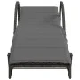 Tumbona con cojín ratán sintético gris 60x199x42 cm de vidaXL, Tumbonas - Ref: Foro24-368259, Precio: 140,72 €, Descuento: %