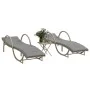 Tumbonas con mesita 2 unidades ratán sintético beige by vidaXL, Loungers - Ref: Foro24-368267, Price: 267,75 €, Discount: %