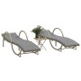 Tumbonas con mesita 2 unidades ratán sintético beige de vidaXL, Tumbonas - Ref: Foro24-368267, Precio: 271,89 €, Descuento: %