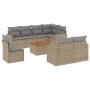 Set de sofás de jardín 9 pzas con cojines ratán sintético beige en Conjuntos de jardín | Comprar online en Foru.es