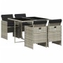 Set comedor de jardín 5 pzas cojines ratán sintético gris claro de vidaXL, Conjuntos de jardín - Ref: Foro24-3277666, Precio:...