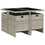 Set comedor de jardín 5 pzas cojines ratán sintético gris claro de vidaXL, Conjuntos de jardín - Ref: Foro24-3277666, Precio:...