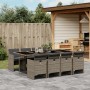 Set comedor jardín 9 pzas y cojines ratán sintético gris de vidaXL, Conjuntos de jardín - Ref: Foro24-3277687, Precio: 710,56...
