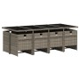 Set comedor jardín 9 pzas y cojines ratán sintético gris de vidaXL, Conjuntos de jardín - Ref: Foro24-3277687, Precio: 710,56...