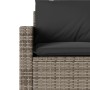 Sofá de jardín de 3 plazas con cojines ratán sintético gris de vidaXL, Sofás de exterior - Ref: Foro24-366343, Precio: 201,90...