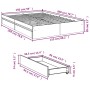 Estructura cama con cajones madera ingeniería negra 150x200 cm de vidaXL, Camas y somieres - Ref: Foro24-3280651, Precio: 175...