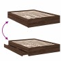 Cama con cajones madera de ingeniería marrón roble 135x190 cm de vidaXL, Camas y somieres - Ref: Foro24-3280698, Precio: 186,...