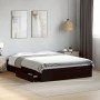 Cama con cajones madera de ingeniería negro 135x190 cm de vidaXL, Camas y somieres - Ref: Foro24-3280693, Precio: 173,97 €, D...