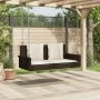 Banco columpio con cojines ratán sintético marrón 119x56x48 cm de vidaXL, Bancos de jardín - Ref: Foro24-365630, Precio: 147,...