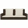 Banco columpio con cojines ratán sintético marrón 119x56x48 cm de vidaXL, Bancos de jardín - Ref: Foro24-365630, Precio: 147,...