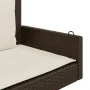 Banco columpio con cojines ratán sintético marrón 119x56x48 cm de vidaXL, Bancos de jardín - Ref: Foro24-365630, Precio: 147,...