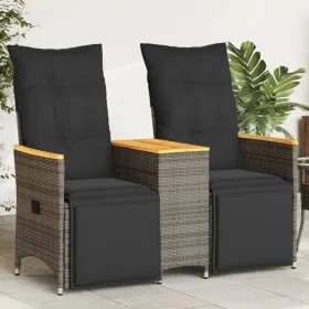 2-seater reclining garden sofa with gray PE rattan table by vidaXL, Outdoor sofas - Ref: Foro24-365723, Price: 287,13 €, Disc...