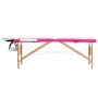 Camilla de masaje plegable 2 zonas madera blanco y rosa de vidaXL, Mesas de masaje - Ref: Foro24-110210, Precio: 149,06 €, De...