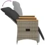 Sofá de jardín reclinable de 2 plazas con mesa ratán PE gris de vidaXL, Sofás de exterior - Ref: Foro24-365723, Precio: 287,1...