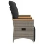 Sofá de jardín reclinable de 2 plazas con mesa ratán PE gris de vidaXL, Sofás de exterior - Ref: Foro24-365723, Precio: 287,1...
