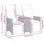 Sofá de jardín reclinable de 2 plazas con mesa ratán PE gris de vidaXL, Sofás de exterior - Ref: Foro24-365723, Precio: 287,1...