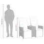 Sofá de jardín reclinable de 2 plazas con mesa ratán PE gris de vidaXL, Sofás de exterior - Ref: Foro24-365723, Precio: 287,1...