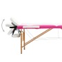 Camilla de masaje plegable 2 zonas madera blanco y rosa de vidaXL, Mesas de masaje - Ref: Foro24-110210, Precio: 149,06 €, De...