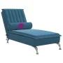 Sofá diván de masaje con cojín de terciopelo azul de vidaXL, Divanes - Ref: Foro24-379467, Precio: 160,19 €, Descuento: %