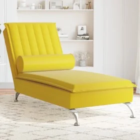 Sofá diván de masaje con cojín de terciopelo amarillo de vidaXL, Divanes - Ref: Foro24-379465, Precio: 131,03 €, Descuento: %