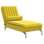 Sofá diván de masaje con cojín de terciopelo amarillo de vidaXL, Divanes - Ref: Foro24-379465, Precio: 131,03 €, Descuento: %