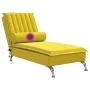 Sofá diván de masaje con cojín de terciopelo amarillo de vidaXL, Divanes - Ref: Foro24-379465, Precio: 131,03 €, Descuento: %