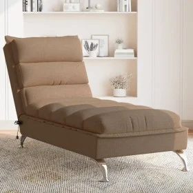 Sofá diván de masaje con cojines de tela marrón de vidaXL, Divanes - Ref: Foro24-379478, Precio: 192,56 €, Descuento: %