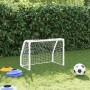 Porterías fútbol niños y balón 2 uds metal blanco 64x35x48 cm de vidaXL, Porterías de fútbol - Ref: Foro24-4008436, Precio: 7...