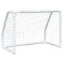 Porterías fútbol niños y balón 2 uds metal blanco 64x35x48 cm de vidaXL, Porterías de fútbol - Ref: Foro24-4008436, Precio: 7...