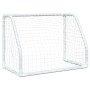 Porterías fútbol niños y balón 2 uds metal blanco 64x35x48 cm de vidaXL, Porterías de fútbol - Ref: Foro24-4008436, Precio: 7...