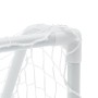 Porterías fútbol niños y balón 2 uds metal blanco 64x35x48 cm de vidaXL, Porterías de fútbol - Ref: Foro24-4008436, Precio: 7...