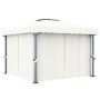 Cenador con cortina blanco crema aluminio 3x3 m de vidaXL, Carpas y cenadores - Ref: Foro24-3053377, Precio: 474,79 €, Descue...