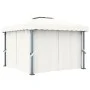 Cenador con cortina blanco crema aluminio 3x3 m de vidaXL, Carpas y cenadores - Ref: Foro24-3053377, Precio: 467,33 €, Descue...
