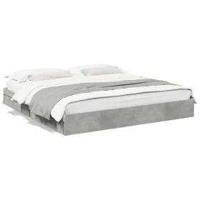 Betongraues Holzwerkstoffbett mit Schubladen 180x200 cm von vidaXL, Betten und Lattenroste - Ref: Foro24-3280639, Preis: 163,...