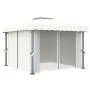 Cenador con cortina blanco crema aluminio 3x3 m de vidaXL, Carpas y cenadores - Ref: Foro24-3053377, Precio: 467,33 €, Descue...