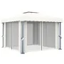 Cenador con cortina blanco crema aluminio 3x3 m de vidaXL, Carpas y cenadores - Ref: Foro24-3053377, Precio: 467,33 €, Descue...