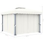 Cenador con cortina blanco crema aluminio 3x3 m de vidaXL, Carpas y cenadores - Ref: Foro24-3053377, Precio: 474,79 €, Descue...