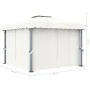 Cenador con cortina blanco crema aluminio 3x3 m de vidaXL, Carpas y cenadores - Ref: Foro24-3053377, Precio: 467,33 €, Descue...