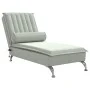 Sofá diván de masaje con cojín de terciopelo gris claro de vidaXL, Divanes - Ref: Foro24-379459, Precio: 133,32 €, Descuento: %