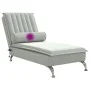 Sofá diván de masaje con cojín de terciopelo gris claro de vidaXL, Divanes - Ref: Foro24-379459, Precio: 133,32 €, Descuento: %